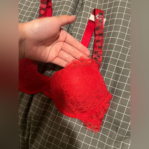 Red cherry shine strap push-up VS bra - Picture 6 of 17